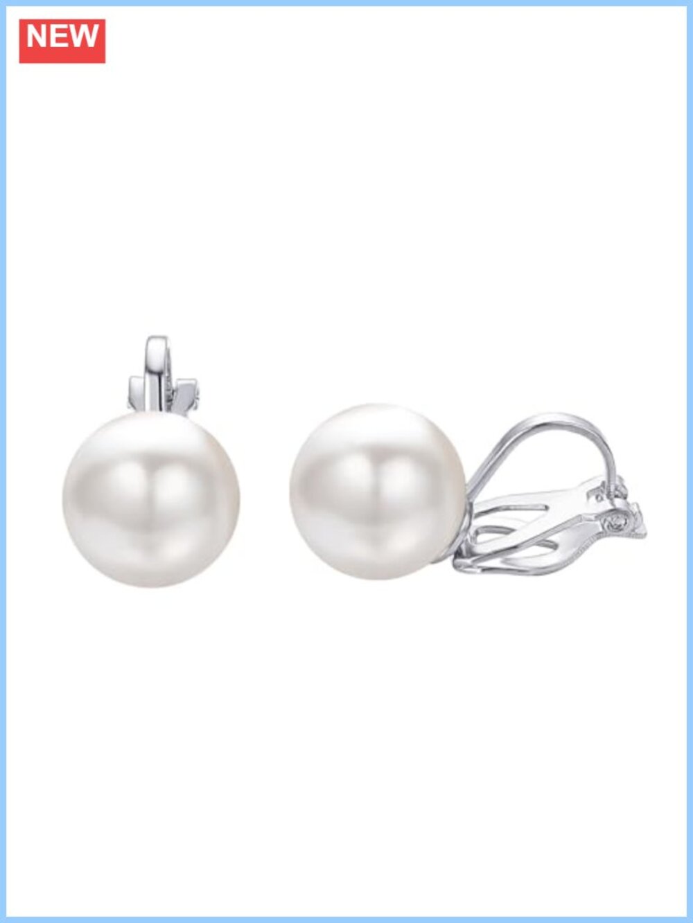 10mm Tiny Faux Pearl Clip On Earrings 18K Gold Plated Bridal Wedding